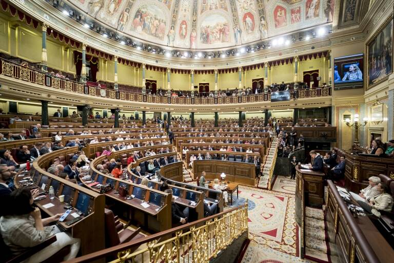 Vista del Hemiciclo del Congreso de los Diputados. Foto: A. PÉREZ MECA/EP
