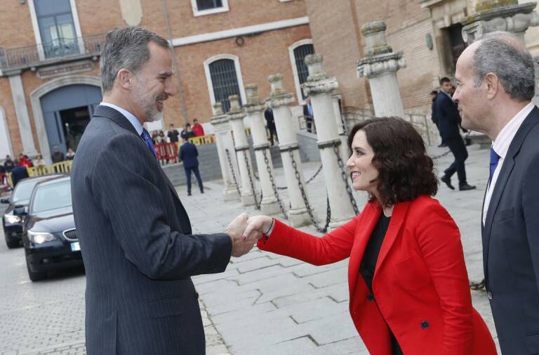 Ayuso con Felipe VI en la entrega del ‘Premio Derechos Humanos Rey de España’. Foto: COMUNIDAD DE MADRID