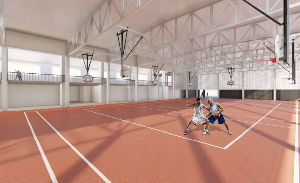 Simulación del nuevo Pabellón deportivo Pla de l'Arc en Llíria. Foto: Ajuntament de Llíria