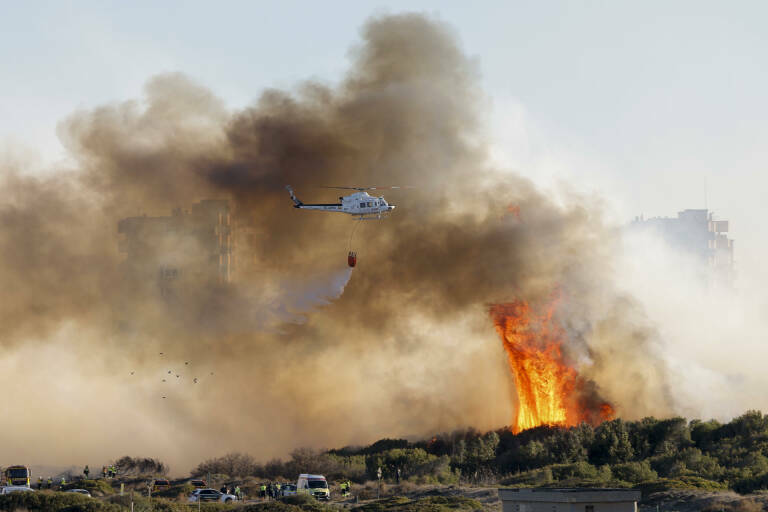 Imagen de un incendio acontecido en El Saler. Foto: ANA ESCOBAR/EFE
