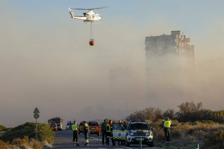 Imagen del último incendio acontecido en El Saler. Foto: ANA ESCOBAR/EFE
