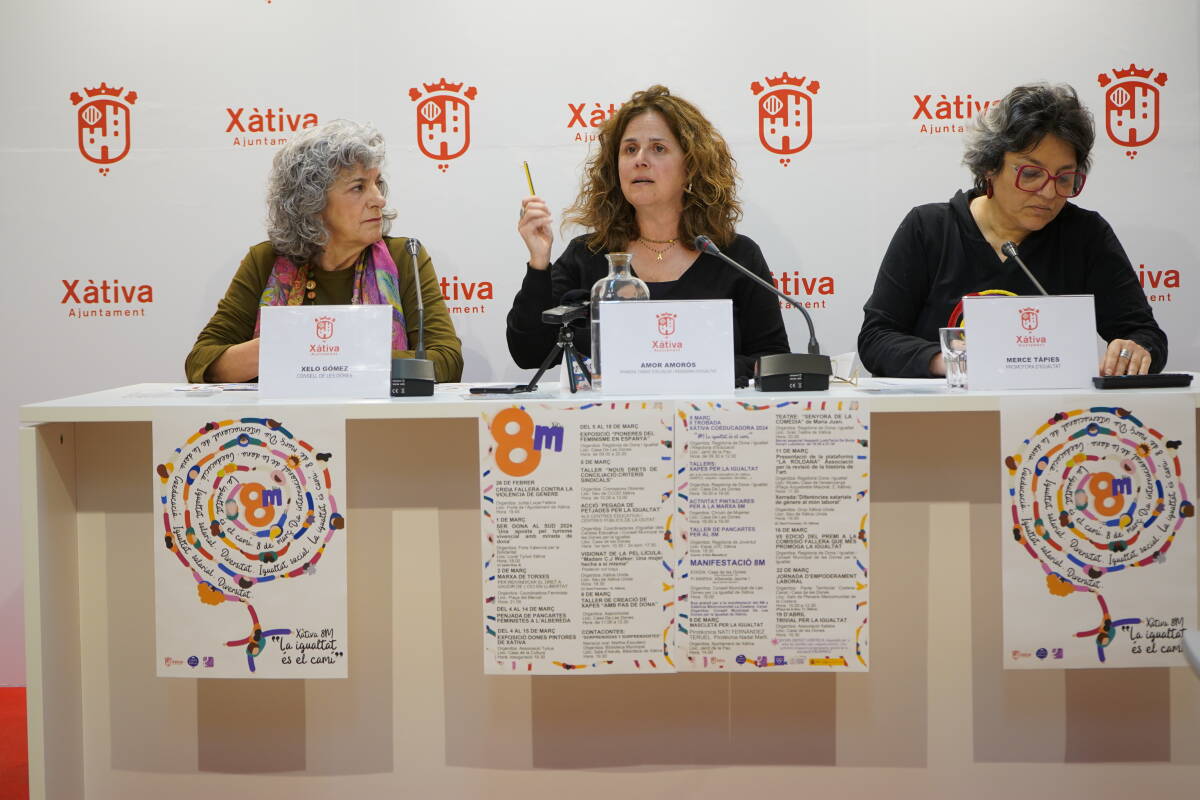 Rueda de prensa de presentación del programa del 8M en Xàtiva. Foto: Ajuntament de Xàtiva