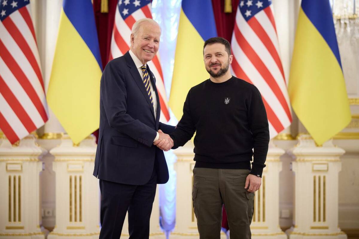 Biden se reúne con Zelenski en Kiev. Foto: TELEGRAM DE ZELENSKI