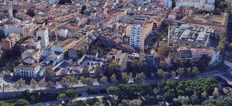 Vista aérea de la Unidad de Ejecución 22, la mayor de Ciutat Vella